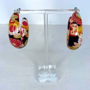 NEW…Black/Multi-colored open hoops from RESET-CLOSET